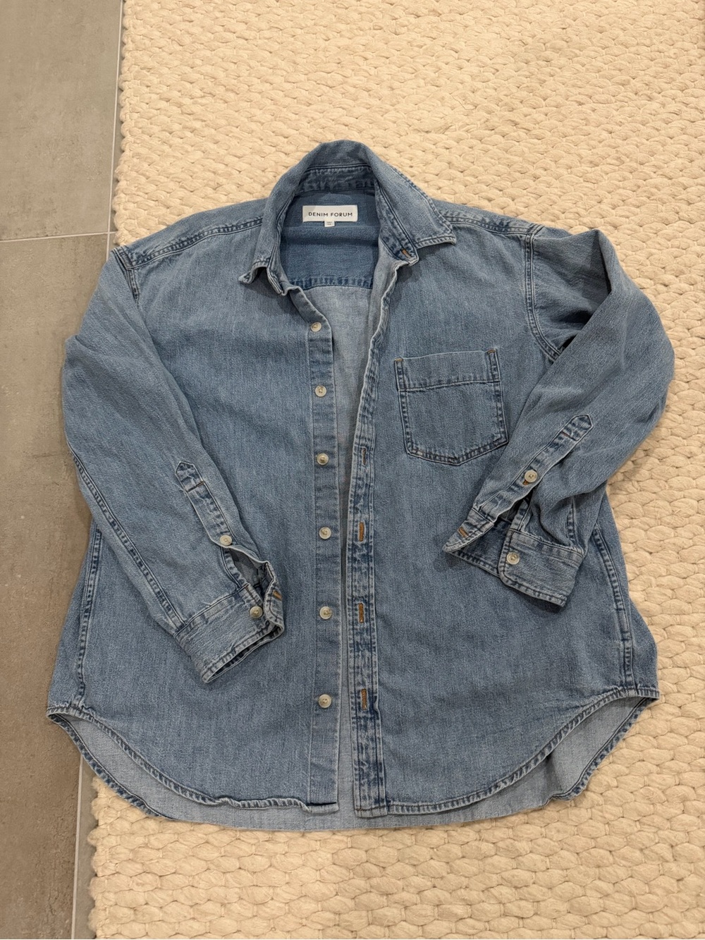 Denim Forum Light Blue Classic Denim Button-Down Shirt